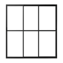 Ver imagem 1 de Porta Sacada de Aluminio Preto 3 Folhas Móveis de Vidro com Trinco 2,10x2,00