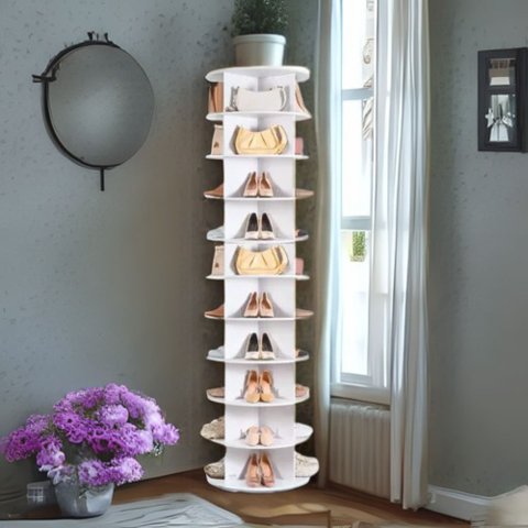 Sapateira Rotativa Giratória Mdf 10 Andares Branca