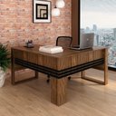 Ver imagem 7 de Mesa de Canto para Escritório em L Angular Detalhe Ripado Nogal/preto