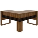 Ver imagem 5 de Mesa de Canto para Escritório em L Angular Detalhe Ripado Nogal/preto