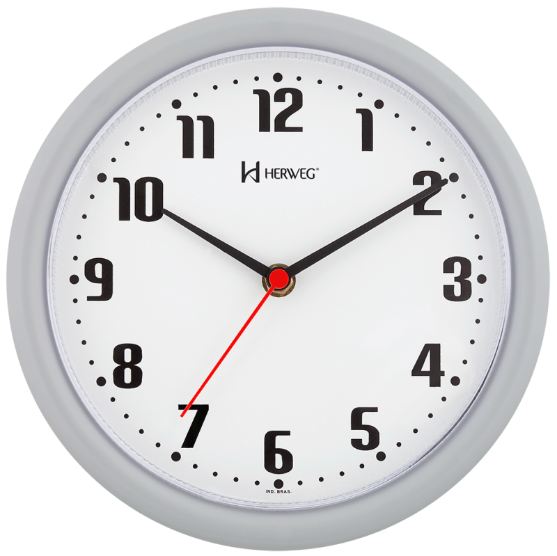 Relógio De Parede 22 Cm Diâmetro cinza Herweg - 1