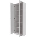 Ver imagem 5 de Armário Escritório Home Office 2 Portas de Vidro 4 Prateleiras Cannes 171x59 T01 Branco - Lyam