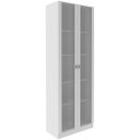 Ver imagem 1 de Armário Escritório Home Office 2 Portas de Vidro 4 Prateleiras Cannes 171x59 T01 Branco - Lyam