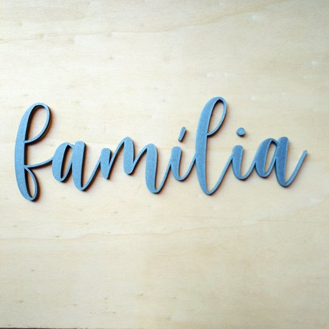 Adorno De Parede Família - Palavra Decorativa, Quadro, lettering - Toque 3D:Cinza