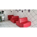 Ver imagem 2 de Poltrona Sofa Booth 110cm Capitone a Mão Vermelho Sku18