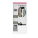 Ver imagem 3 de Guarda Roupa Solteiro 3 Portas 2 Gavetas Venti - Branco/rosa Flex