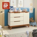 Ver imagem 1 de Cômoda Infantil Crescer T301-Arje 3 Gavetas MDF-MDP Puxador Cava Embutido Amadeirado Kappesberg