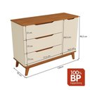 Ver imagem 3 de Cômoda Infantil Crescer T301-Arje 3 Gavetas MDF-MDP Puxador Cava Embutido Amadeirado Kappesberg