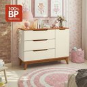 Ver imagem 6 de Cômoda Infantil Crescer T301-Arje 3 Gavetas MDF-MDP Puxador Cava Embutido Amadeirado Kappesberg