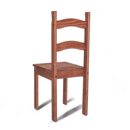 Conjunto Mesa de Jantar 6 Lugares com 6 Cadeiras em Madeira Maciça Chocolate - Móveis Britz - 5