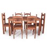Conjunto Mesa de Jantar 6 Lugares com 6 Cadeiras em Madeira Maciça Chocolate - Móveis Britz - 4