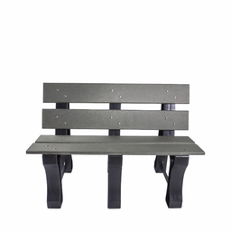 Banco de Jardim Madeira Plástica 1,10 M:cinza Escuro/kit Zincado Branco - 1