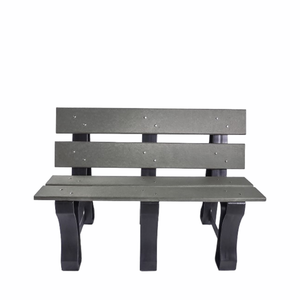 Banco de Jardim Madeira Plástica 1,10 M:cinza Escuro/kit Zincado Branco