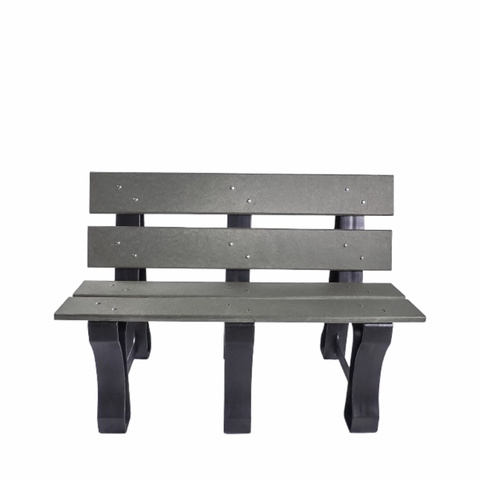 Banco de Jardim Madeira Plástica 1,10 M:cinza Escuro/kit Zincado Branco