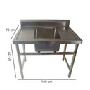 Ver imagem 2 de Pia de Inox de 100x70cm com Tanque Central de 60x50x35 Skdxm1070l Frigopro