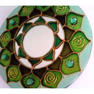 Mandala em Espelho Redondo de 15cm