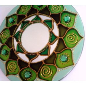 Mandala em Espelho Redondo de 15cm