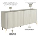 Ver imagem 2 de Buffet Sala de Jantar 4 Portas Brise 1 Gaveta Pés Industrial Dourado Naim I03 Luna - Lyam