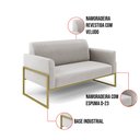Ver imagem 6 de Sofá Namoradeira com 2 Poltronas Base Industrial Alta Dourado Marisa Veludo Cinza D03 - D’Rossi Dros