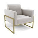 Ver imagem 4 de Sofá Namoradeira com 2 Poltronas Base Industrial Alta Dourado Marisa Veludo Cinza D03 - D’Rossi Dros
