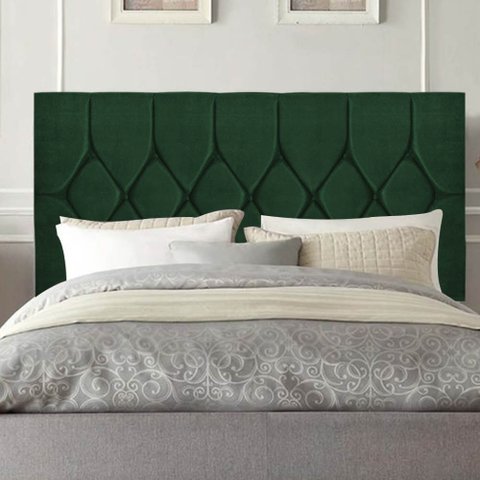 Cabeceira Estofada Istambul Capitonê 140cm Casal Box Quarto Suede Verde - Ahazzo Móveis