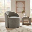 Ver imagem 1 de Poltrona Orgânica Yara Luxo Sala Recepçao Boucle:Cinza-Escuro/Liso