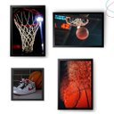 Ver imagem 1 de Kit com 4 Quadros Decorativos Basquete Loucos por Basquete:preta