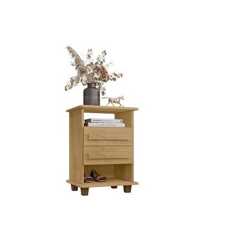 Mesa de Cabeceira 2 Gavetas Turim Cinamomo – Rv Móveis
