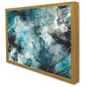 Ver imagem 5 de Quadro Decorativo Abstrato Mármore Azul em Moldura Caixa Tacolado Moldura Trad 1cm Madeira Escura Co