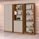 Ver imagem 2 de Conjunto Office Escritório Completo 5 Peças Multiuso Off White Freijó