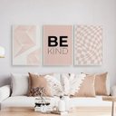 Ver imagem 2 de Kit 3 Quadros Geométricos Be Kind 45x34cm:Madeira branca