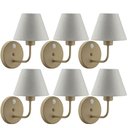 Ver imagem 1 de Kit 6 Arandelas de Parede Internas Alumínio Dourado com Interruptor Luminárias para Quartos Salas