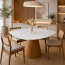 Ver imagem 4 de Mesa de Jantar Organica Alpha Freijó e Mármore Branco Extra 90x80cm