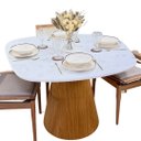Ver imagem 2 de Mesa de Jantar Organica Alpha Freijó e Mármore Branco Extra 90x80cm