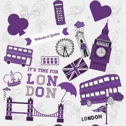 Papel De Parede Sala e Quarto Londres Roxo Autoadesivo