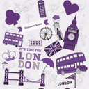 Ver imagem 1 de Papel De Parede Sala e Quarto Londres Roxo Autoadesivo