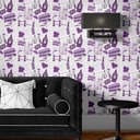 Ver imagem 3 de Papel De Parede Sala e Quarto Londres Roxo Autoadesivo