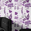 Ver imagem 2 de Papel De Parede Sala e Quarto Londres Roxo Autoadesivo