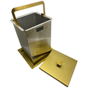 Ver imagem 2 de Lixeira Inox Dourada Para Embutir Quadrada Tampa Apoio 5L Fineza