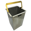 Ver imagem 6 de Lixeira Inox Dourada Para Embutir Quadrada Tampa Apoio 5L Fineza