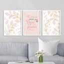 Ver imagem 2 de Kit 3 Quadros Floresça onde Deus te plantas 24x18cm - com vidro:Madeira branca