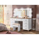 Ver imagem 1 de Penteadeira 9 Gavetas Camarim com Espelho Led e Banqueta