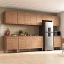 Ver imagem 1 de Cozinha Completa Modulada Jaguar 340cm Premium com Aéreo e Balcão - Madeirada Inteira