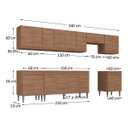 Ver imagem 3 de Cozinha Completa Modulada Jaguar 340cm Premium com Aéreo e Balcão - Madeirada Inteira