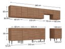 Ver imagem 3 de Cozinha Completa Modulada Jaguar 340cm Premium com Aéreo e Balcão - Madeirada Inteira