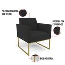 Ver imagem 3 de Kit 2 Poltronas Base Industrial Dourado Marisa Veludo D03 - D’Rossi