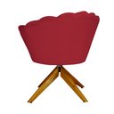 Ver imagem 4 de Poltrona Decorativa Pétala Pés Madeira Giratório Suede Vermelho - DS Estofados