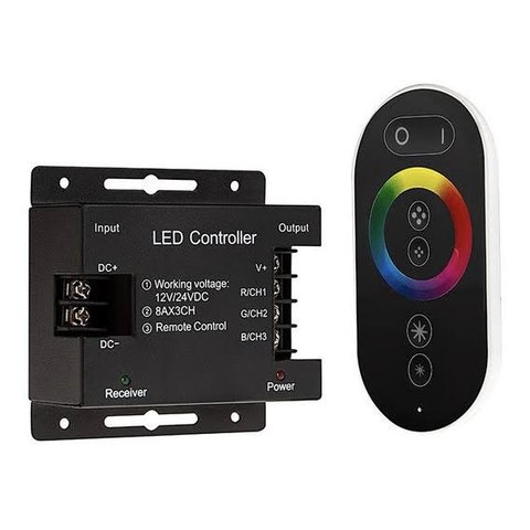 Kit Super Controle Rgb Touch 2.4g Fita Led Luminária Piscina Rf 12v 24v 250w