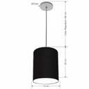 Ver imagem 4 de Luminária Pendente Vivare Free Lux Md-4102 Cúpula em Tecido 13x30cm Lustres Vivare Preta Canopla Cin