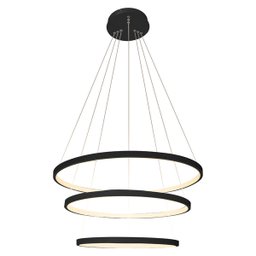 Lustre Led Moderno Pendente Anéis Led 89w 3 Arcos Preto Brinovar - 2